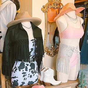 Pink cow boy girl hat & Cow Print Dress